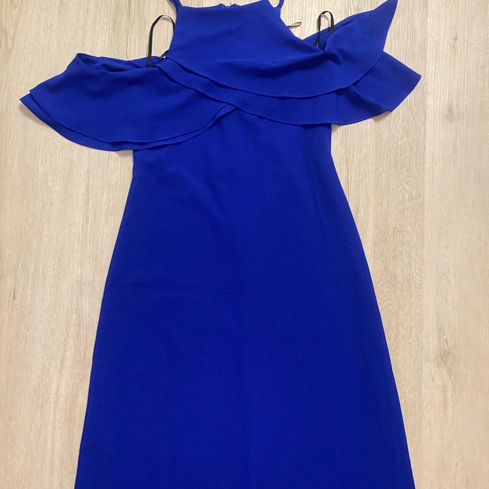 Elegant Blue Off-Shoulder Dress